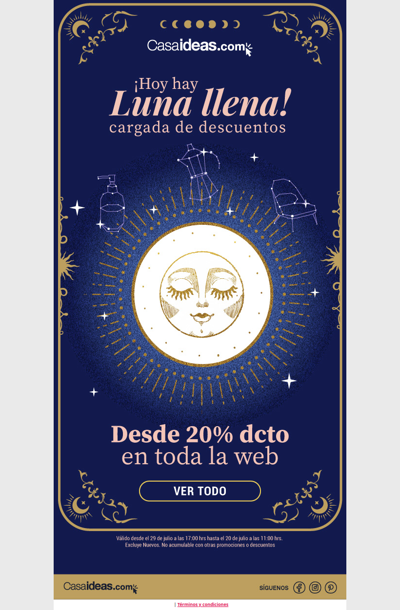 🌕 Venta Nocturna: ¡Llegó la luna llena cargada de descuentos!