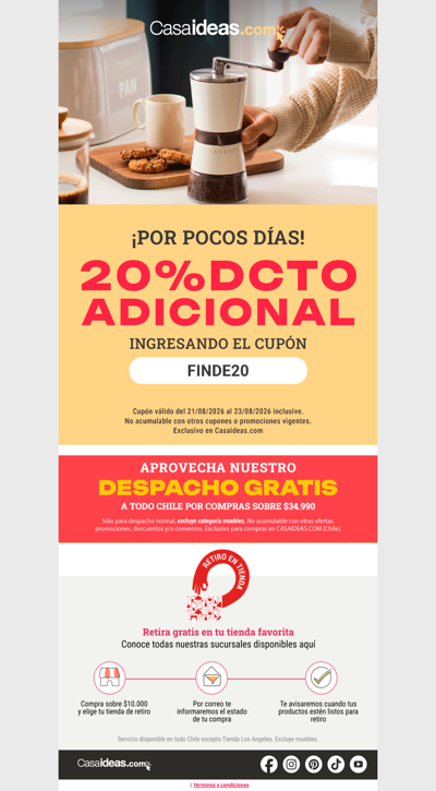 ❤️ ¡Llegó el finde! Y trajo un 20% DCTO