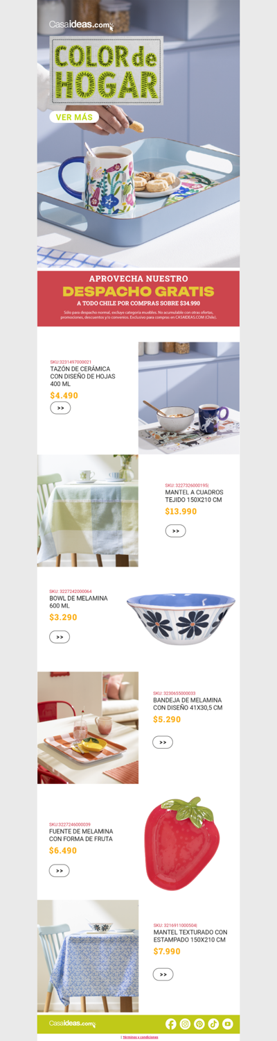Viste tu mesa de primavera con Color de Hogar