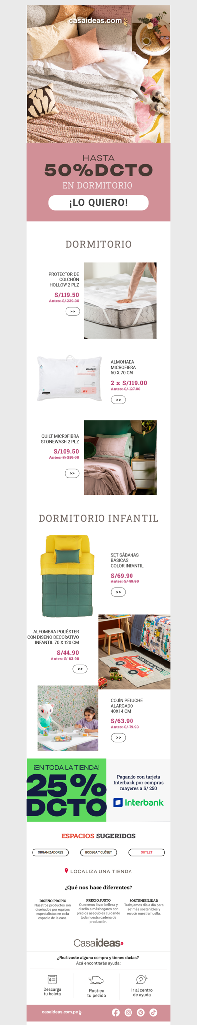 ¡Dale estilo a tu cama! Hasta 50% dscto 🛏️🙌🏻💸