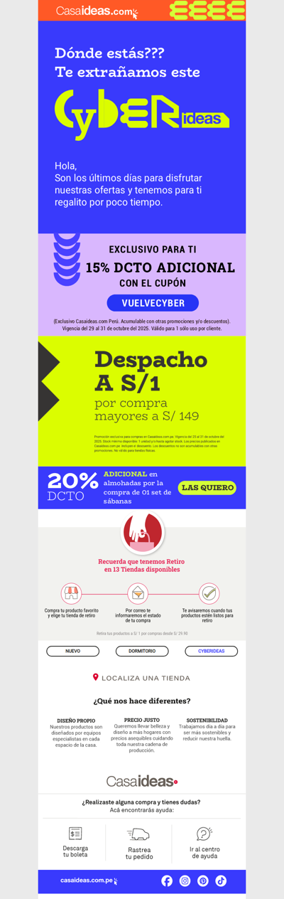 Te extrañamos este Cyber 💔… ¡Tenemos un regalo para ti!