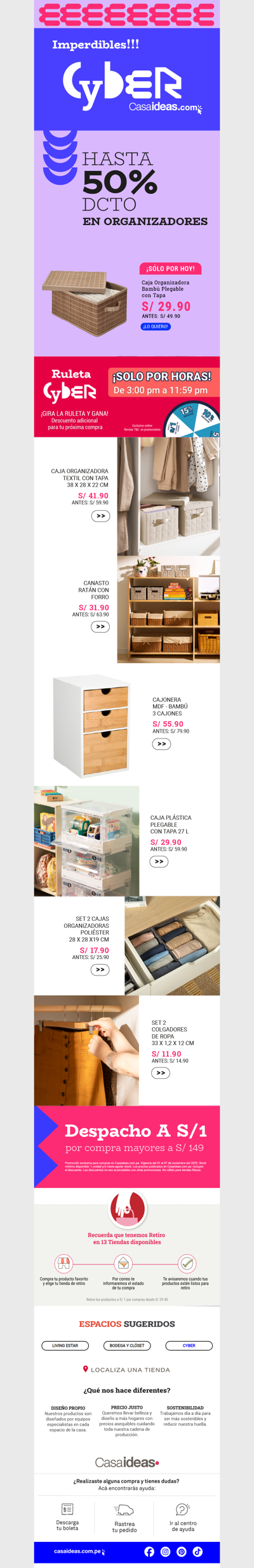 ¡Aprovecha, ya! Hasta 50% dscto en Organizadores 🤑👀