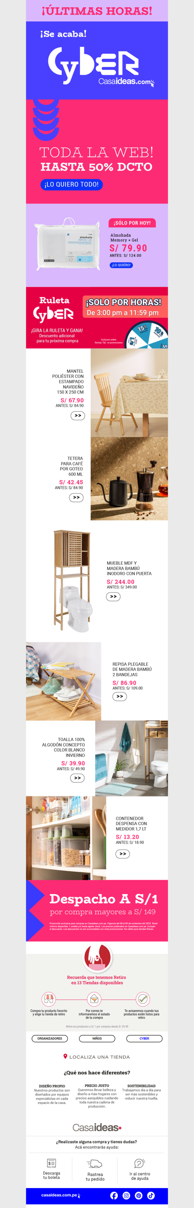 ¡Último día! Hasta 50% dscto en toda la web 😱💸🛒