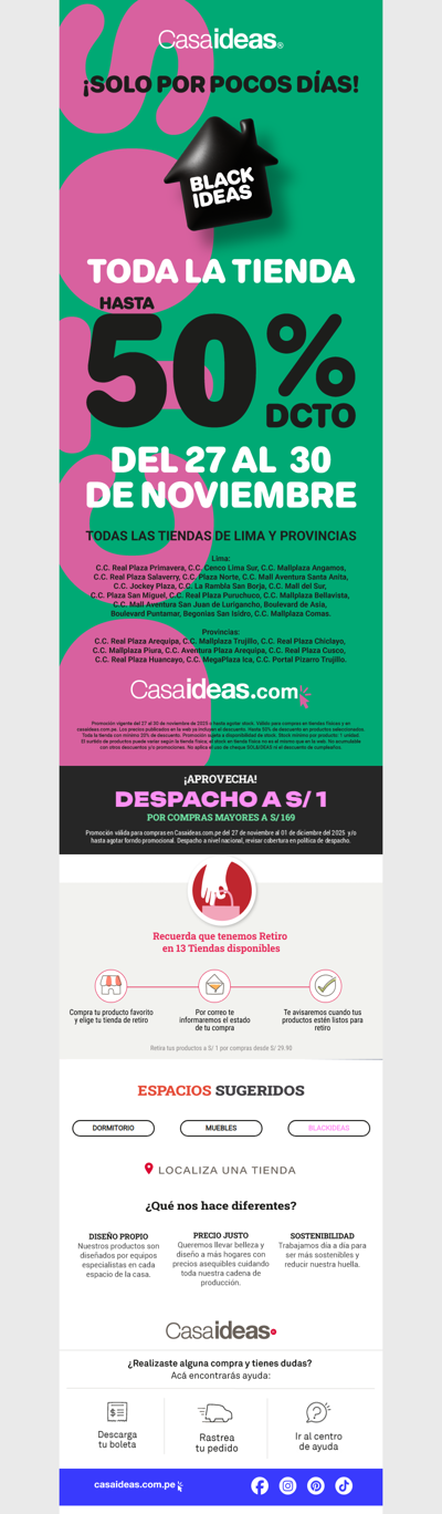 Hasta 50% de dcto desde hoy 🖤 ¡Llegó Blackideas!