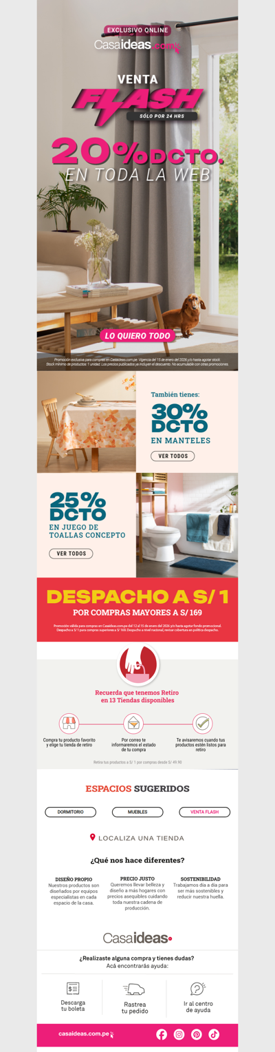 ¡Pocas horas! 20% de dcto en toda la web 😱💸