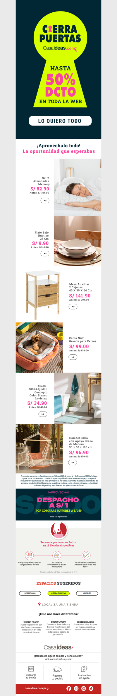 🚨 ¡CIERRA PUERTAS! Hasta 50% de descuento en toda la web.