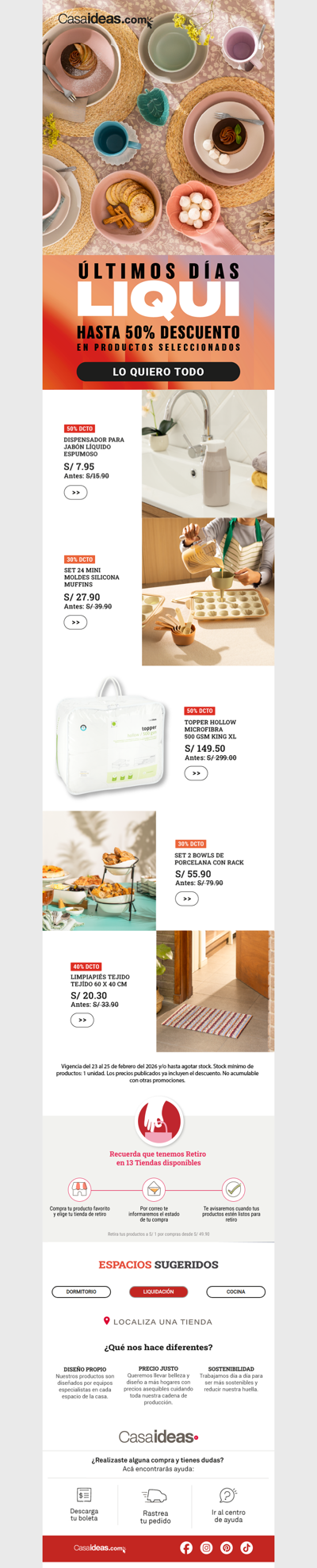 🚨 ¡ÚLTIMOS DÍAS! Hasta 50% dscto. en Liquidación