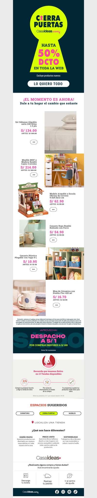 🚨 ¡CIERRA PUERTAS! Hasta 50% de descuento en toda la web.