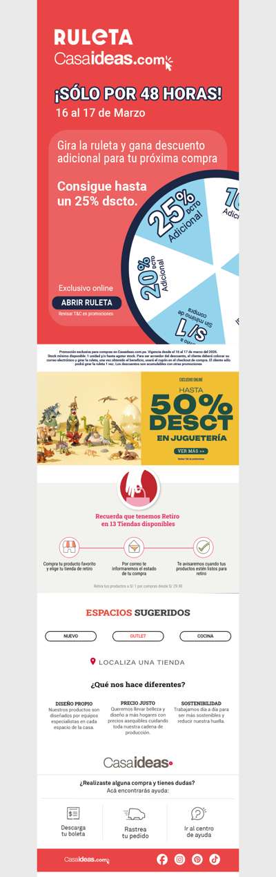 🚀 3, 2, 1... ¡Haz clic y gira! Descubre el descuento que te tocó hoy... 🍀