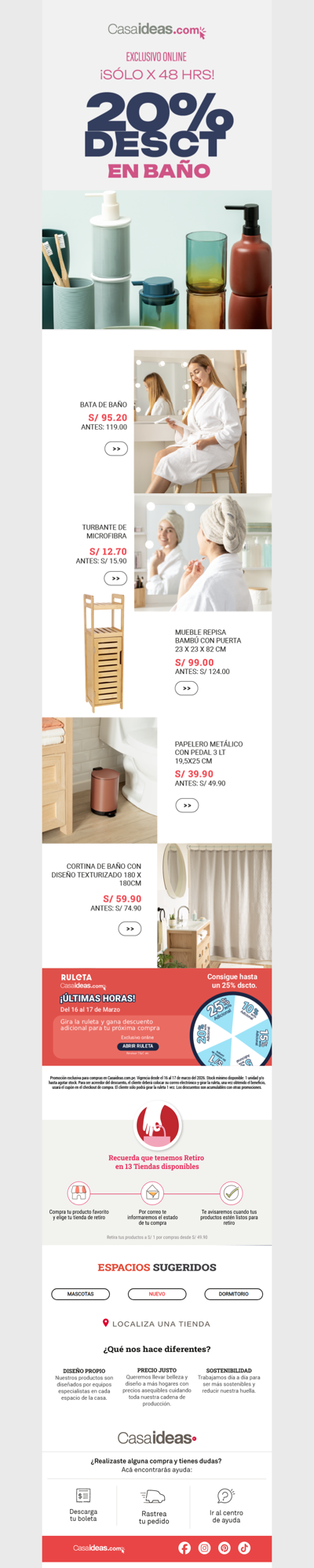 🛁 ¡Renueva tu baño con 20% OFF! Todo para tu espacio