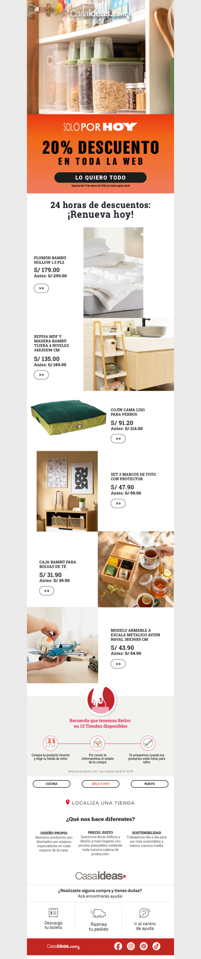 ⚡ ¡SOLO POR HOY! 20% de descuento en toda la web.🚨