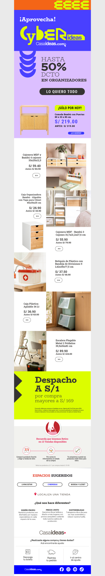 Tu casa, tus ideas… ¡hasta 50% de dcto en Organizadores! ✨💸☺️