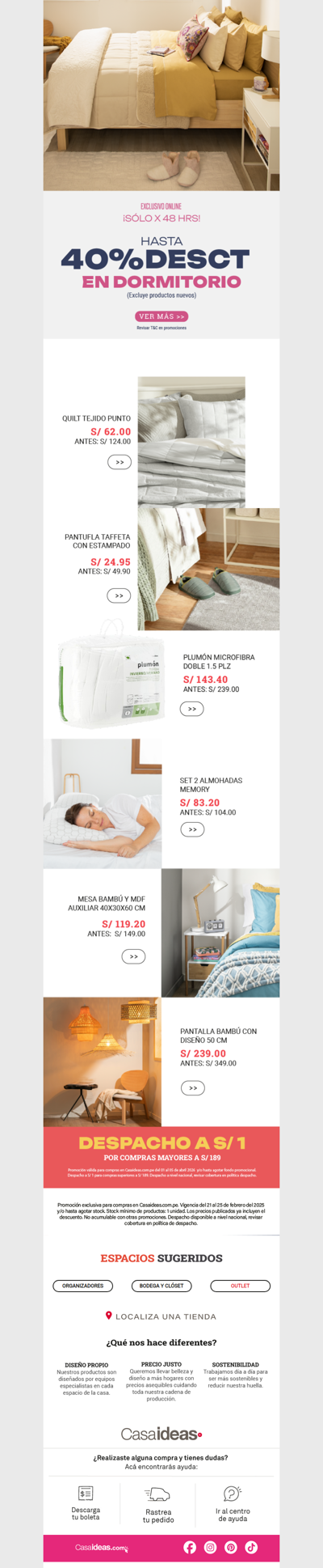 ⏱️ Solo x 48h: ¡Hasta 40% de dscto. para renovar tu descanso! 🛌