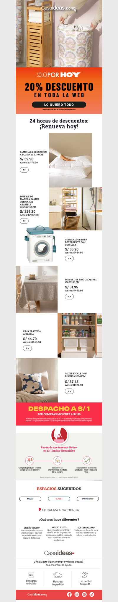 ⚡ ¡SOLO HOY! 20% de descuento en toda la web