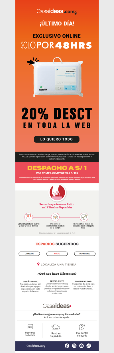 🎉 ¡Tu 20% OFF en toda la web termina HOY!