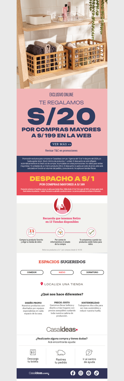 🎉 Hoy ganas tú: S/20 en tu compra por compras mayores a S/199-¡Exclusivo online!