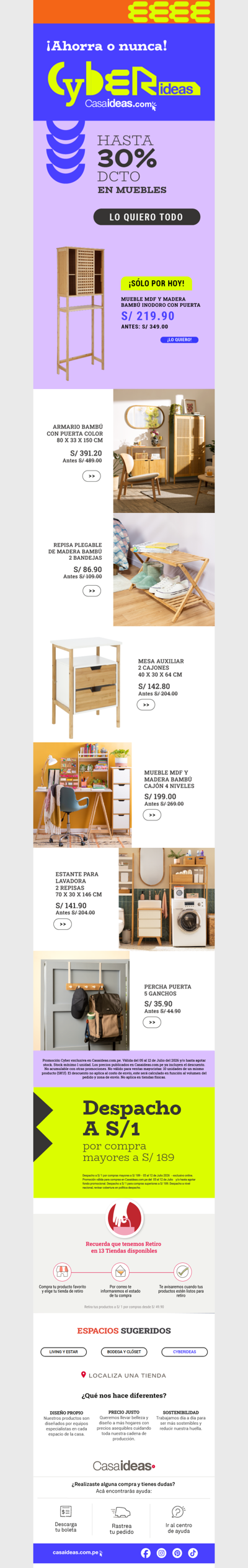 Tu hogar merece un cambio ✨ Hasta 30% OFF en Muebles