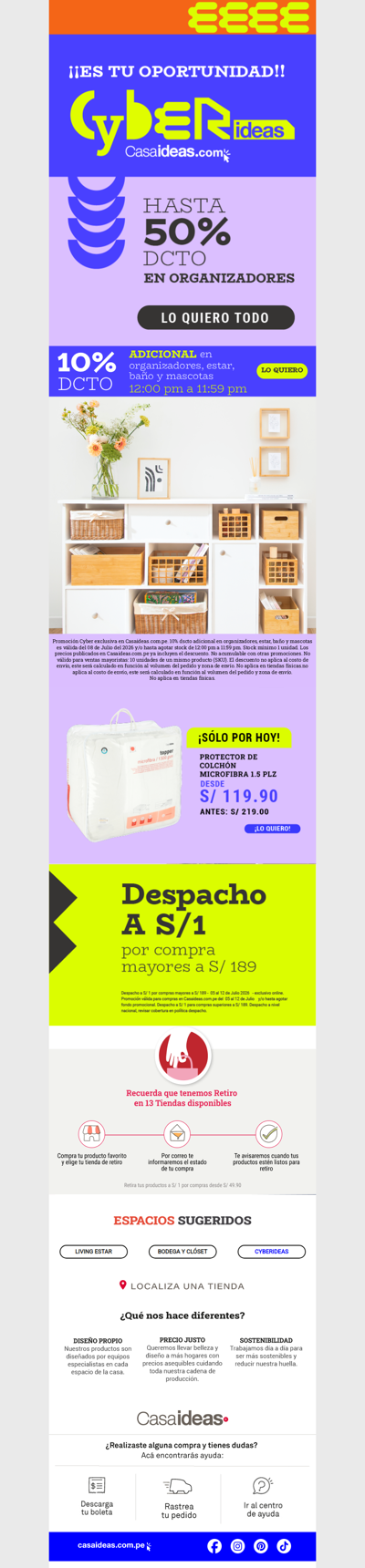 🧺 Organiza tu hogar con hasta 50% de dscto + 10% dscto adicional
