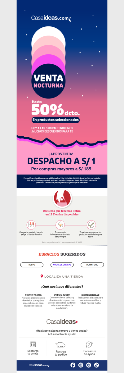 🌙 Es ahora: Venta Nocturna con hasta 50% de dscto.