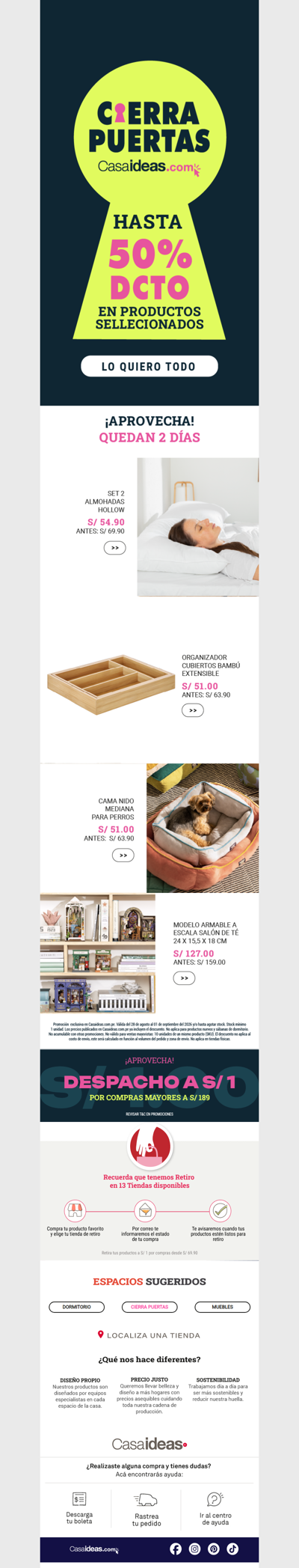 ✨ Eso que tanto querías, ahora hasta 50% OFF. ¡Aprovecha Cierra Puertas!