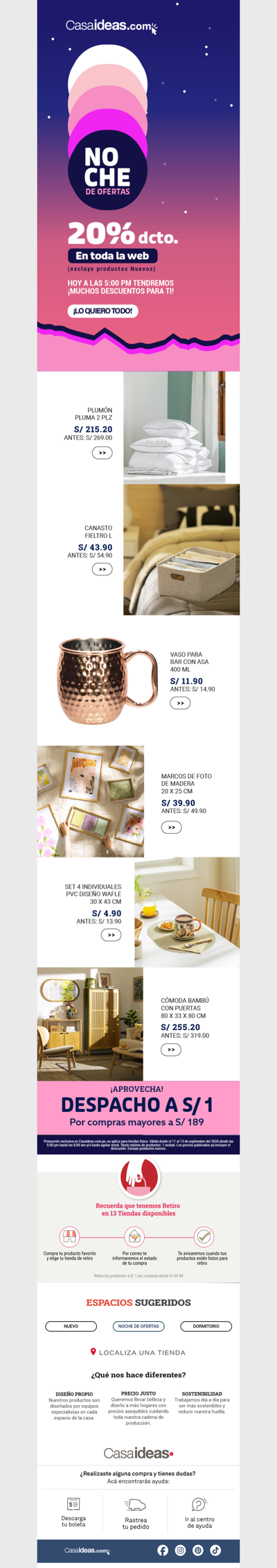 ⏰ Última noche, toda la web con descuento 💸