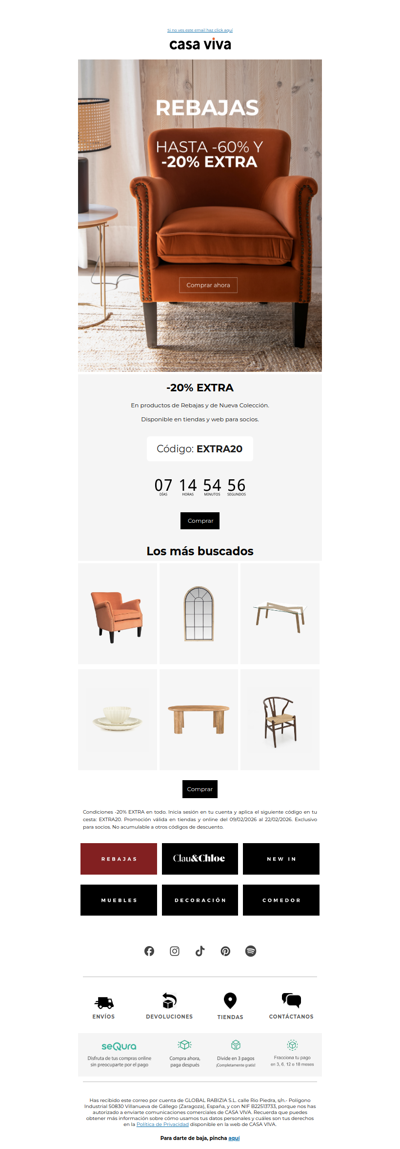 20% EXTRA | Últimos días de Rebajas