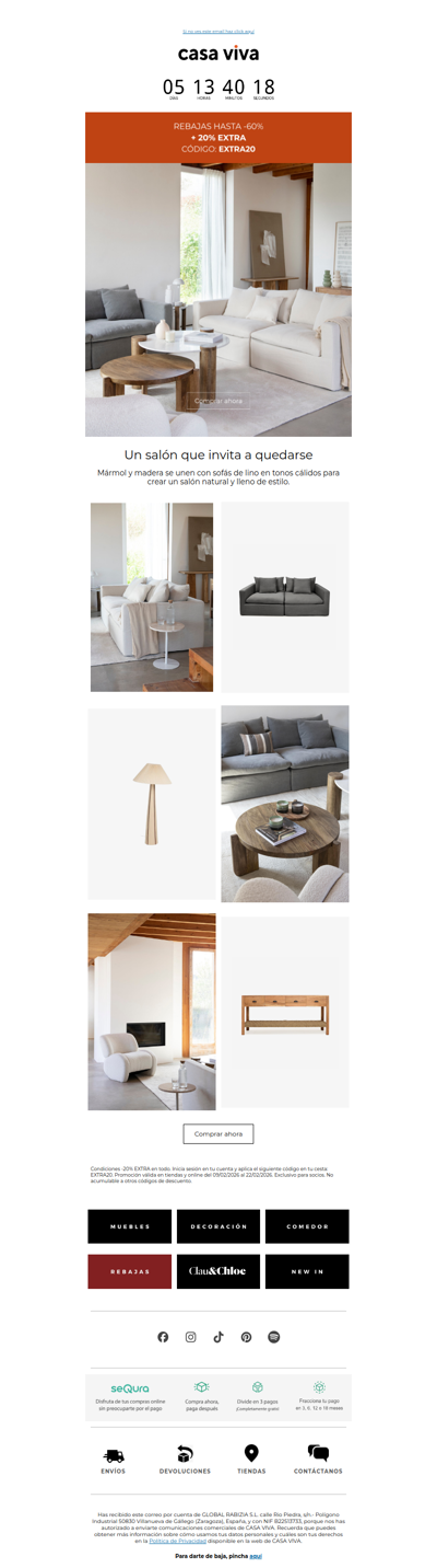 -20% para decorar tu salón