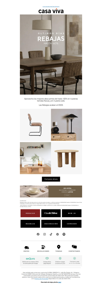 Un comedor ideal con descuento