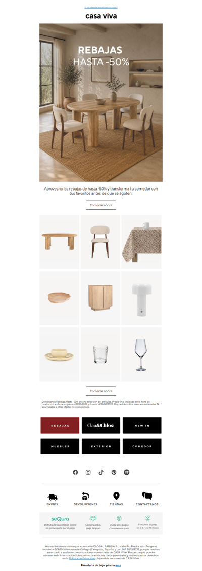 Renueva tu comedor con estas piezas | Hasta -50%