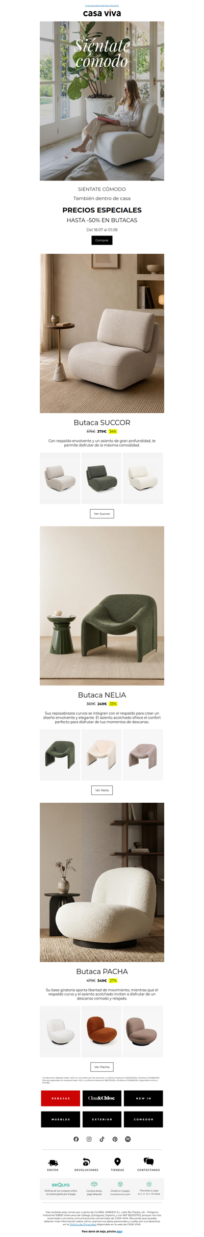Precios especiales en butacas | Hasta -50%