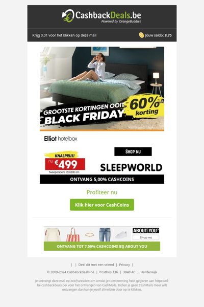 Tot wel 60% Black-Friday korting bij Sleepworld!