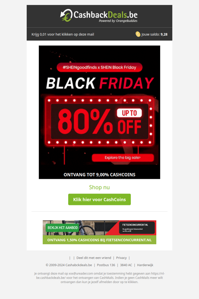 Black Friday 80% korting op veel times!