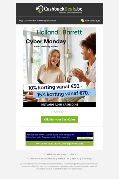 Cyber Monday! 10% korting vanaf €50,-