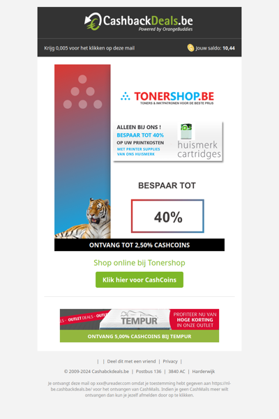 Bespaar tot 40% op cartridges bij Tonershop