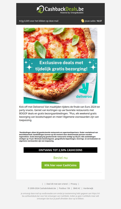 Exclusieve deals en gratis bezorging bij Deliveroo!