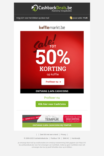 Sale! tot 50% korting op koffie