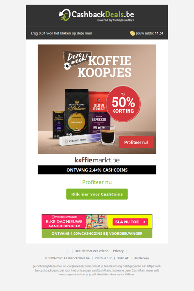 Profiteer nu van de Koffiekoopjes met korting tot wel 50%