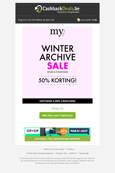 Winter archive sale tot 50% korting