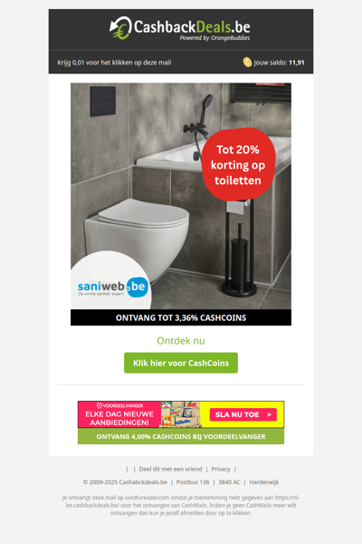 Profiteer van korting tot 20% op toiletten bij Saniweb