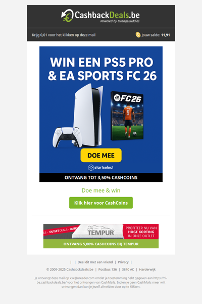 Win een PS5 Pro en EA Sports FC 26 bij Startselect