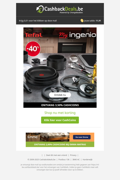 Krijg tot 40% korting bij Tefal!