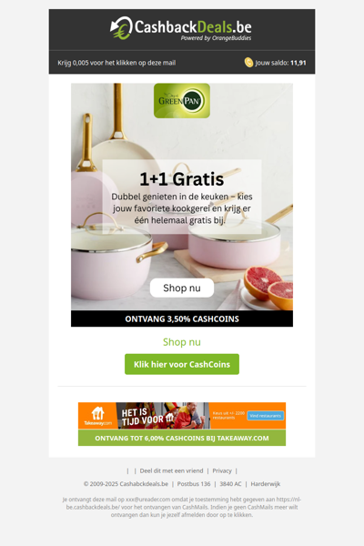 Profiteer van 1+1 gratis bij GreenPan!