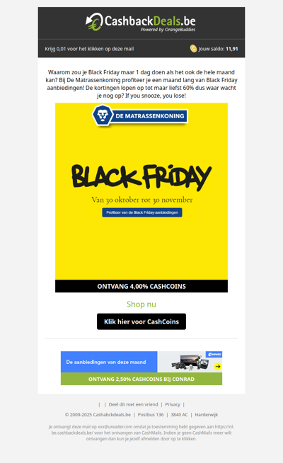 Profiteer van de black friday deals bij De Matrassenkoning!