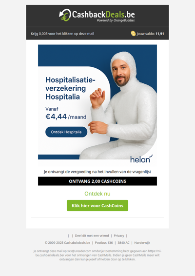 Hospitalia: zekerheid al vanaf 4,44,- EUR /mnd