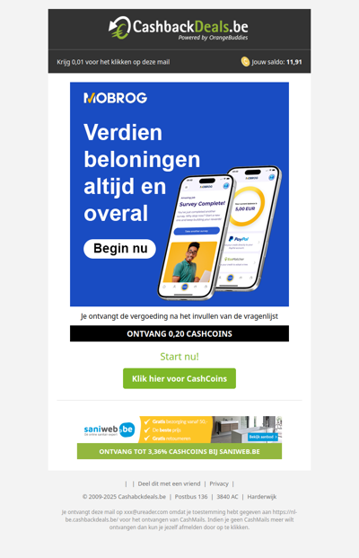 Vijf minuten tijd? Pak je beloning!