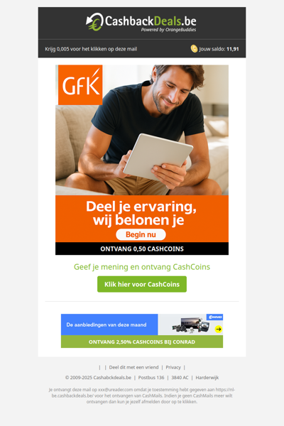 Jouw mening kan verschil maken! + 0,50 CashCoins