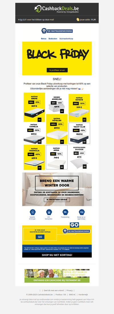 BLACK FRIDAY: tot -60 korting bij De Matrassenkoning!