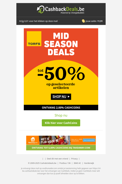 Tot -50% op geselecteerde artikelen bij Torfs