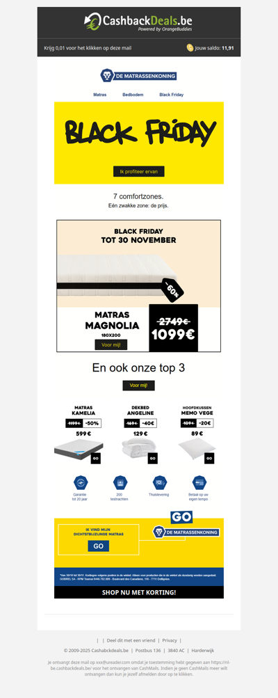 Black Friday korting bij de Matrassenkoning