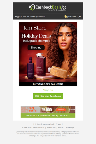 Holiday deals incl. gratis shampoo bij KM.Store!